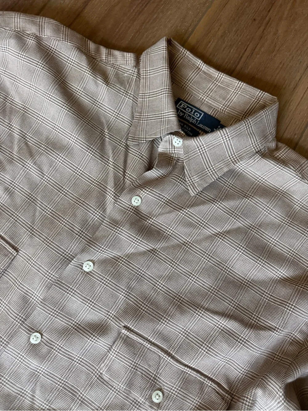 Polo Ralph Lauren Button Down Shirt L Tall Silk Blend VTG 90s EUC